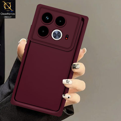 Infinix Note 40 Cover - Maroon - Soft Silicone Case With Round Bumper Matte TPU Shockproof Cover