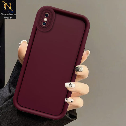 iPhone XS Max Cover - Maroon - Soft Silicone Case With Round Bumper Matte TPU Shockproof Cover