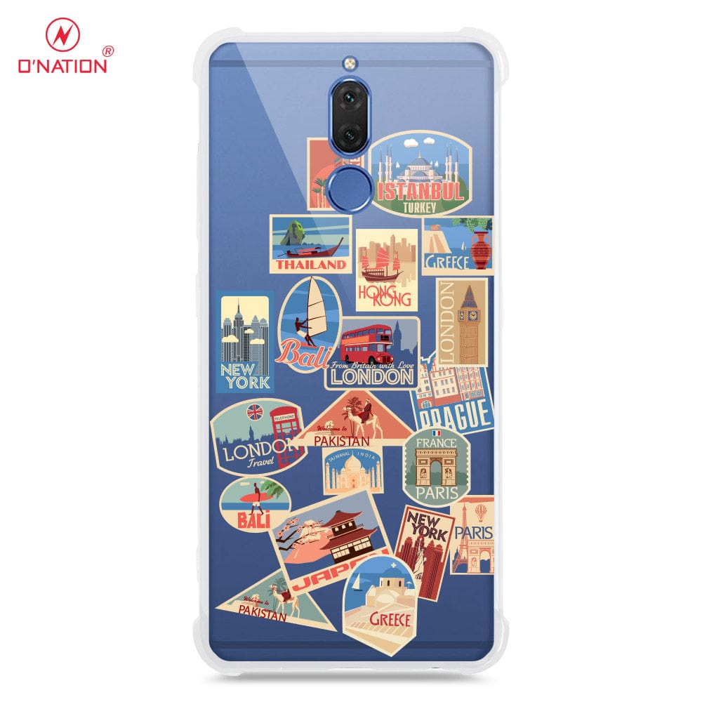 Huawei Mate 10 Lite Cover - Personalised Boarding Pass Ticket Series - Premium Quality Clear Case No Yellowing Back With Smart Shockproof Cushions -  ( Fast Delivery )