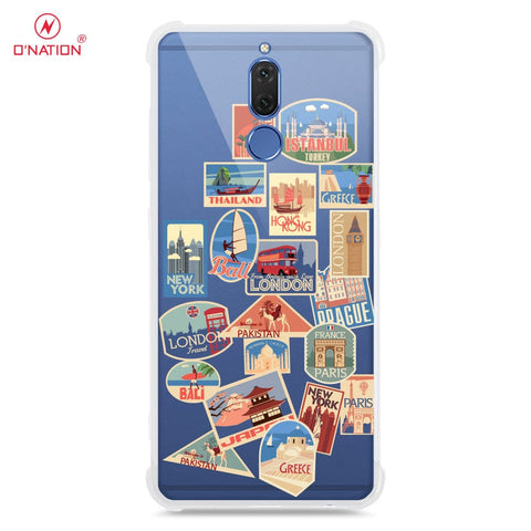 Huawei Mate 10 Lite Cover - Personalised Boarding Pass Ticket Series - Premium Quality Clear Case No Yellowing Back With Smart Shockproof Cushions -  ( Fast Delivery )