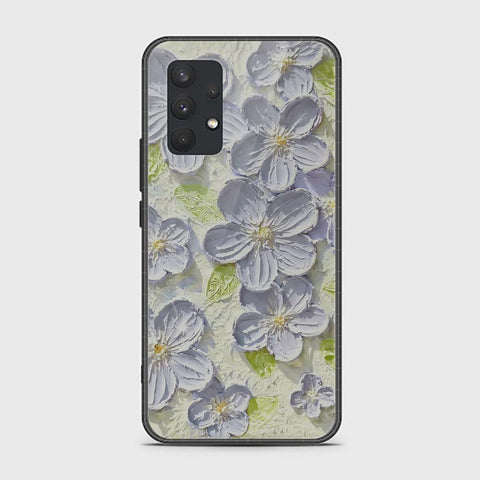 Samsung Galaxy A32 Cover - Floral Series - Design 12 - Grey & Green - HQ Premium Shine Durable Shatterproof Case