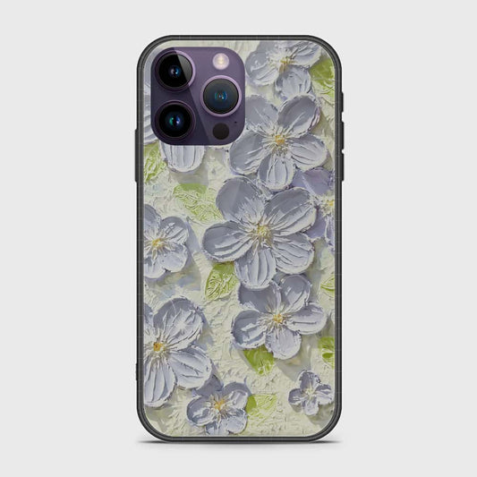 iPhone 14 Pro Max Cover - Floral Series - Design 12 - Grey & Green - HQ Premium Shine Durable Shatterproof Case
