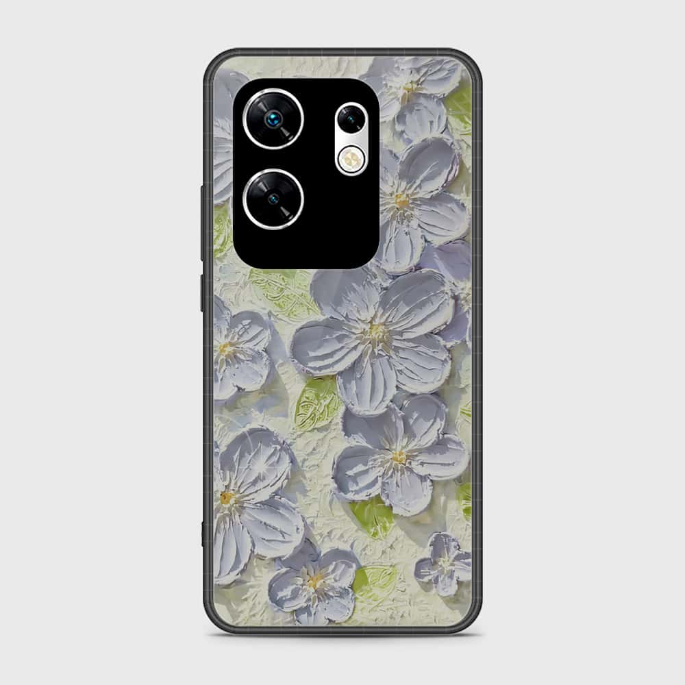 Infinix Zero 30 4G Cover - Floral Series - Design 12 - Grey & Green - HQ Premium Shine Durable Shatterproof Case