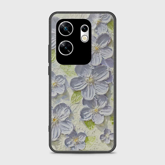Infinix Zero 30 4G Cover - Floral Series - Design 12 - Grey & Green - HQ Premium Shine Durable Shatterproof Case