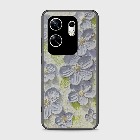 Infinix Zero 30 4G Cover - Floral Series - Design 12 - Grey & Green - HQ Premium Shine Durable Shatterproof Case