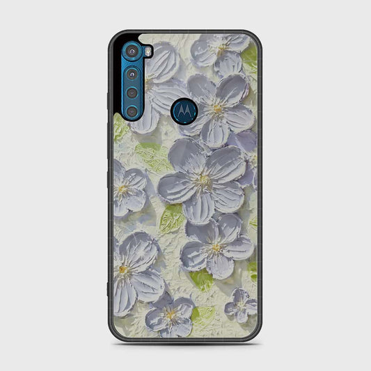 Motorola One Fusion Plus Cover - Floral Series - Design 12 - Grey & Green - HQ Premium Shine Durable Shatterproof Case