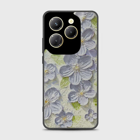 Infinix Hot 40 Pro Cover - Floral Series - Design 12 - Grey & Green - HQ Premium Shine Durable Shatterproof Case