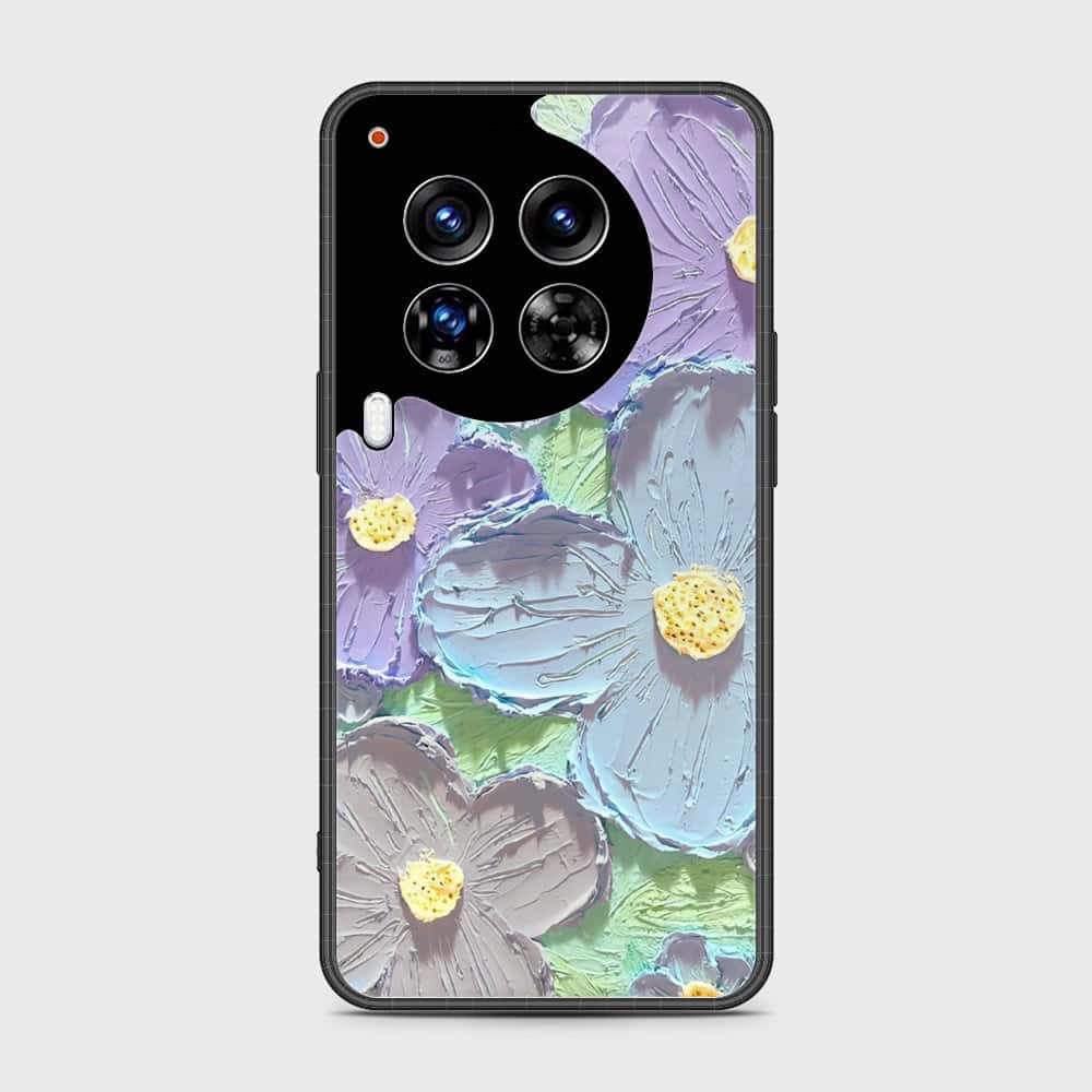 Tecno Camon 30 Premier 5G Cover - Floral Series - Design 1 - Purple & Aqua - HQ Premium Shine Durable Shatterproof Case