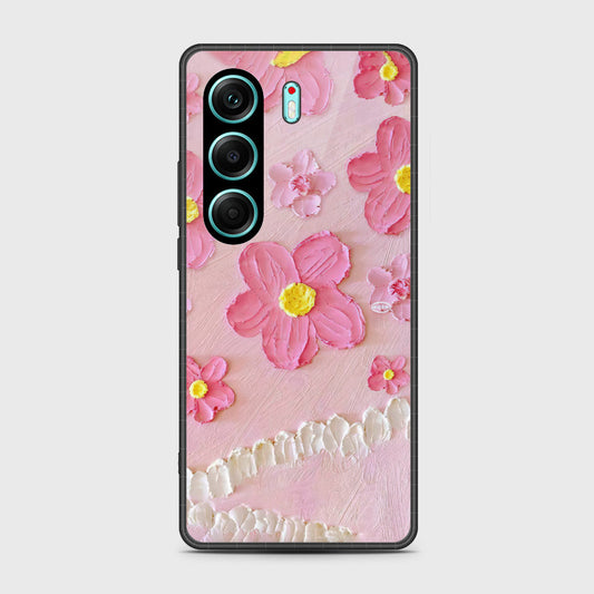 Tecno Camon 40 Cover - Floral Series - Design 2 - Pink - HQ Premium Shine Durable Shatterproof Case
