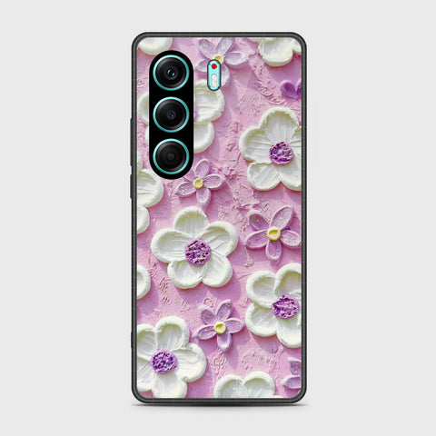 Tecno Camon 40 Cover - Floral Series - Design 4 - Purple & White - HQ Premium Shine Durable Shatterproof Case