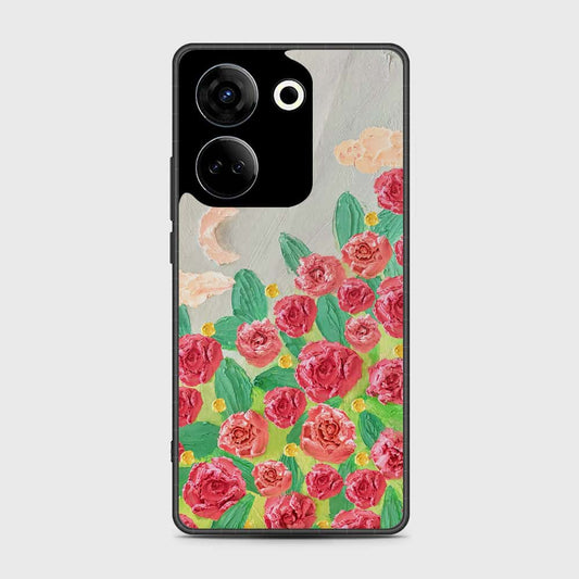 Tecno Camon 20 Pro Cover - Floral Series - Design 10 - Red & Green - HQ Premium Shine Durable Shatterproof Case