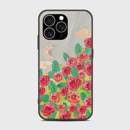 iPhone 15 Pro Cover - Floral Series - Design 10 - Red & Green - HQ Premium Shine Durable Shatterproof Case