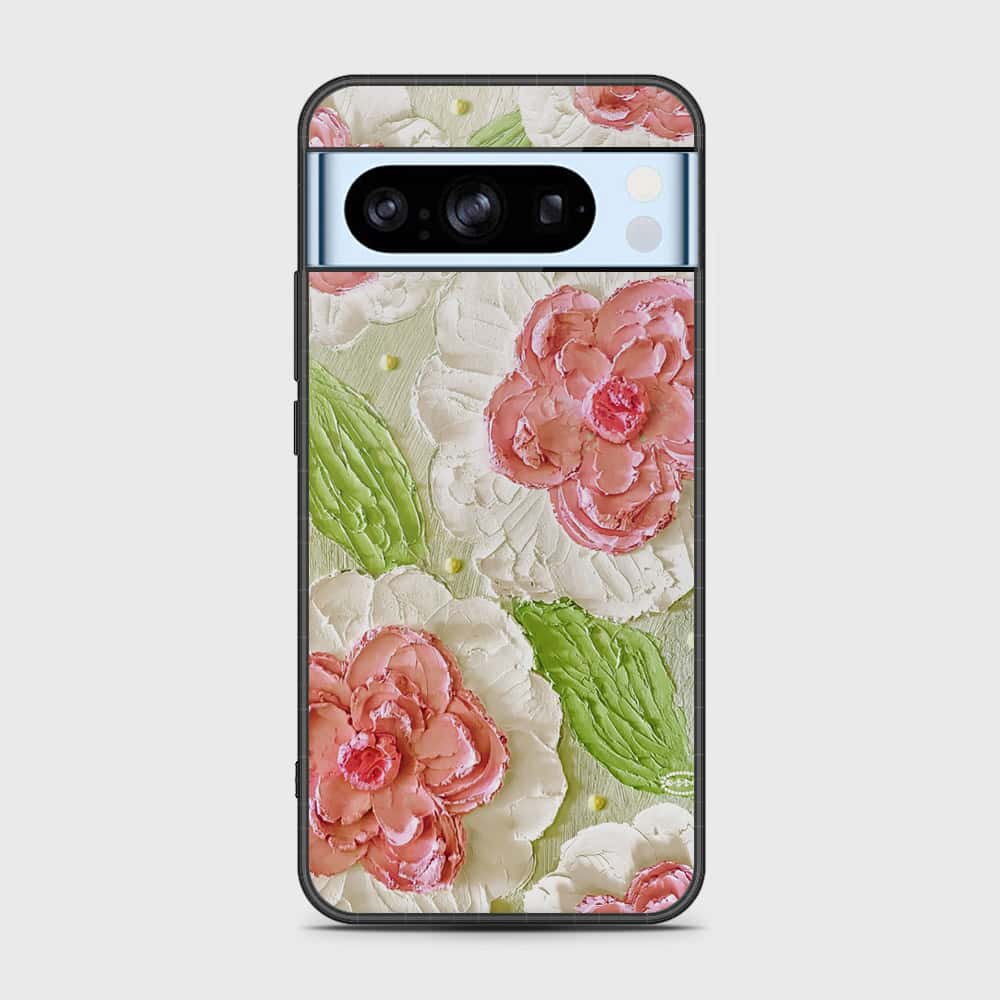 Google Pixel 8 Pro Cover - Floral Series - Design 13 - Offwhite & Green - HQ Premium Shine Durable Shatterproof Case