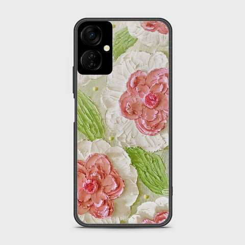 Tecno Camon 19 Neo Cover - Floral Series - Design 13 - Offwhite & Green - HQ Premium Shine Durable Shatterproof Case