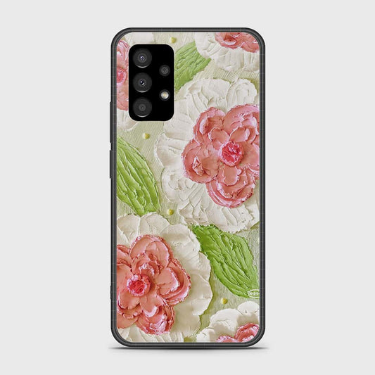 Samsung Galaxy A33 5G Cover - Floral Series - Design 13 - Offwhite & Green - HQ Premium Shine Durable Shatterproof Case
