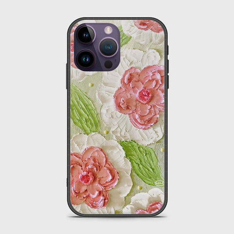 iPhone 14 Pro Max Cover - Floral Series - Design 13 - Offwhite & Green - HQ Premium Shine Durable Shatterproof Case