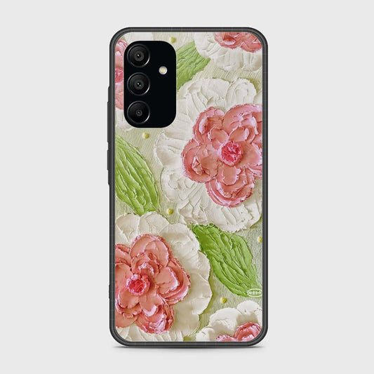 Samsung Galaxy A15 4G Cover - Floral Series - Design 13 - Offwhite & Green - HQ Premium Shine Durable Shatterproof Case