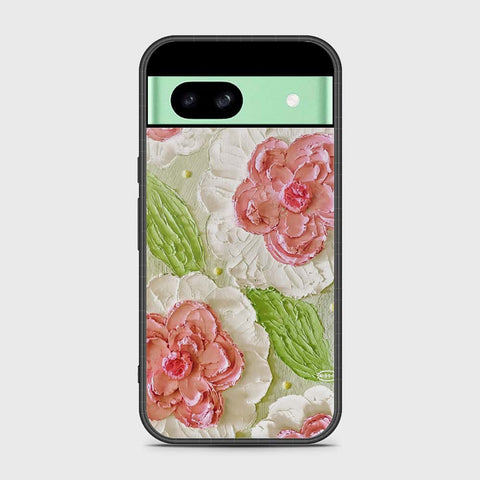 Google Pixel 8a Cover - Floral Series - Design 13 - Offwhite & Green - HQ Premium Shine Durable Shatterproof Case