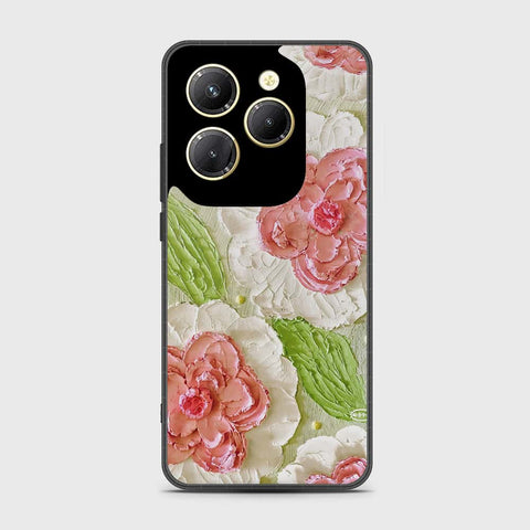 Infinix Hot 40 Pro Cover - Floral Series - Design 13 - Offwhite & Green - HQ Premium Shine Durable Shatterproof Case