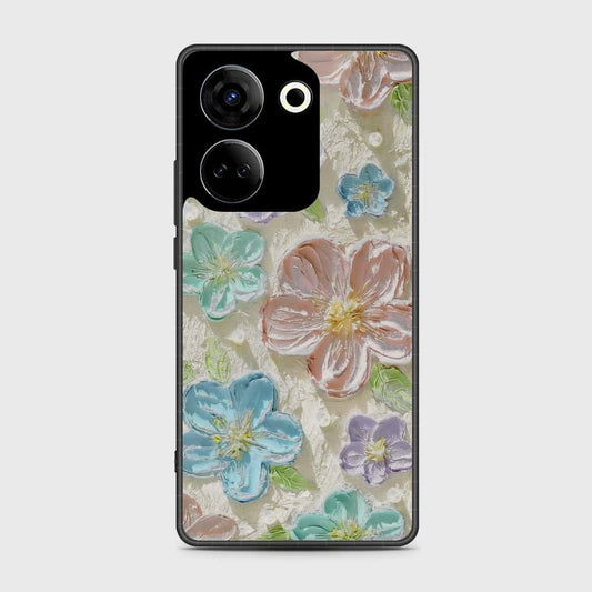 Tecno Camon 20 Pro Cover - Floral Series - Design 14 - Blue & Purple - HQ Premium Shine Durable Shatterproof Case