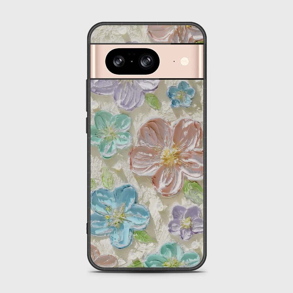 Google Pixel 8 Cover - Floral Series - Design 14 - Blue & Purple - HQ Premium Shine Durable Shatterproof Case