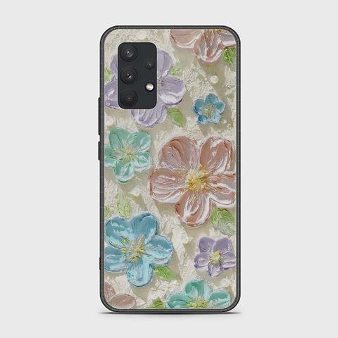 Samsung Galaxy A32 Cover - Floral Series - Design 14 - Blue & Purple - HQ Premium Shine Durable Shatterproof Case