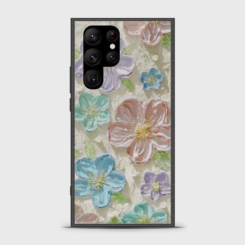 Samsung Galaxy S23 Ultra 5G Cover - Floral Series - Design 14 - Blue & Purple - HQ Premium Shine Durable Shatterproof Case (Fast Delivery)