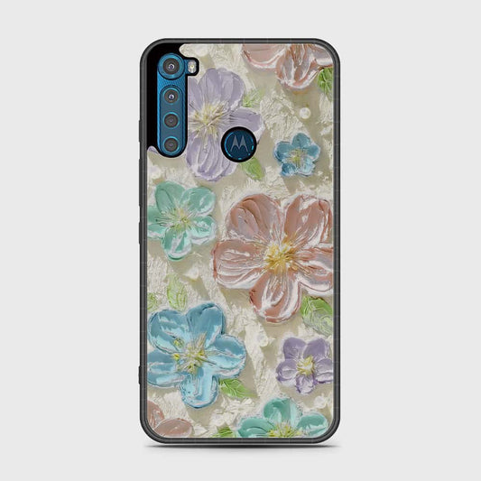 Motorola One Fusion Plus Cover - Floral Series - Design 14 - Blue & Purple - HQ Premium Shine Durable Shatterproof Case