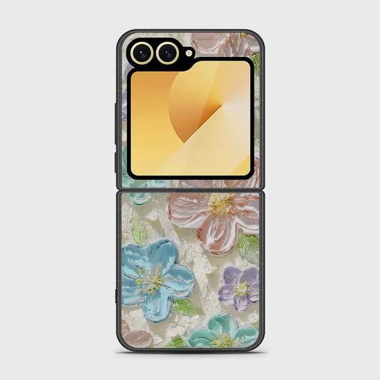 Samsung Galaxy Z Flip 6 Cover - Floral Series - Design 14 - Blue & Purple - HQ Premium Shine Durable Shatterproof Case
