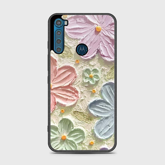 Motorola One Fusion Plus Cover - Floral Series - Design 15 - Blue & Green - HQ Premium Shine Durable Shatterproof Case