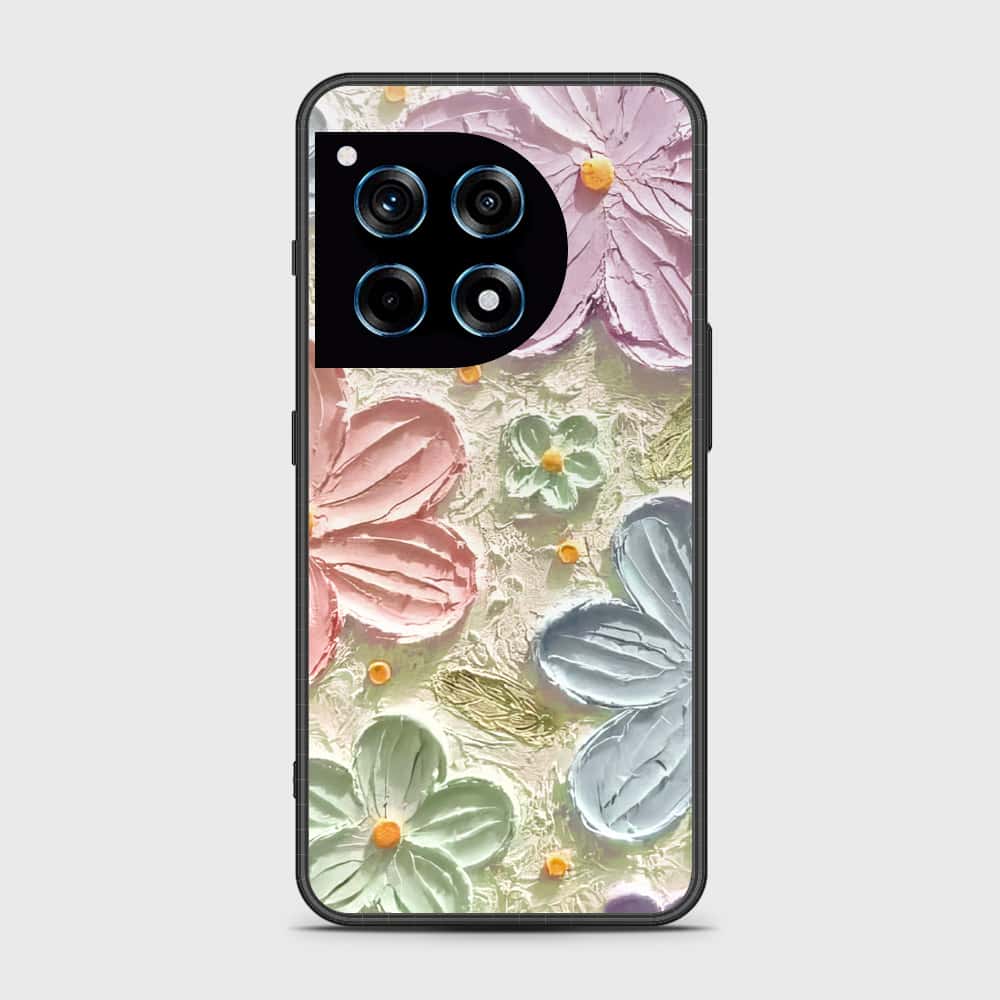 OnePlus 12R Cover - Floral Series - Design 15 - Blue & Green - HQ Premium Shine Durable Shatterproof Case