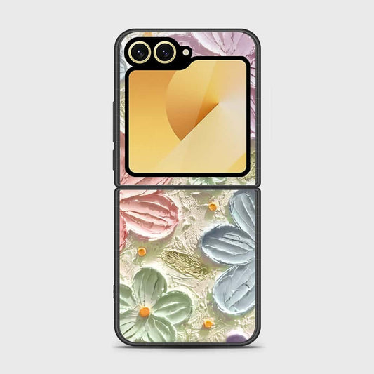 Samsung Galaxy Z Flip 6 Cover - Floral Series - Design 15 - Blue & Green - HQ Premium Shine Durable Shatterproof Case