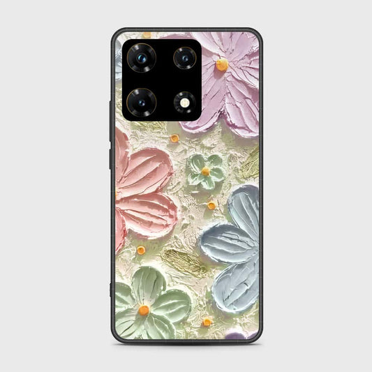 Infinix Note 30 Pro Cover - Floral Series - Design 15 - Blue & Green - HQ Premium Shine Durable Shatterproof Case