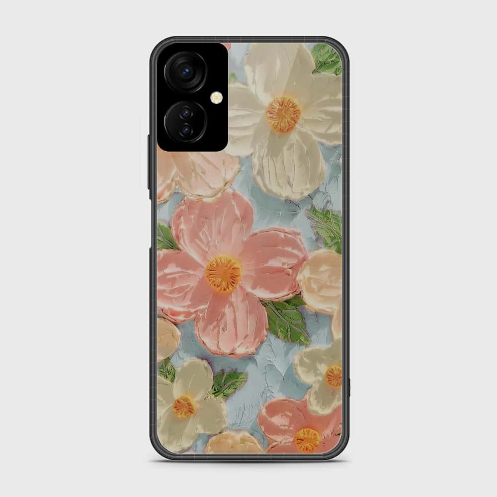 Tecno Camon 19 Neo Cover - Floral Series - Design 16 - Cyan & Pink - HQ Premium Shine Durable Shatterproof Case