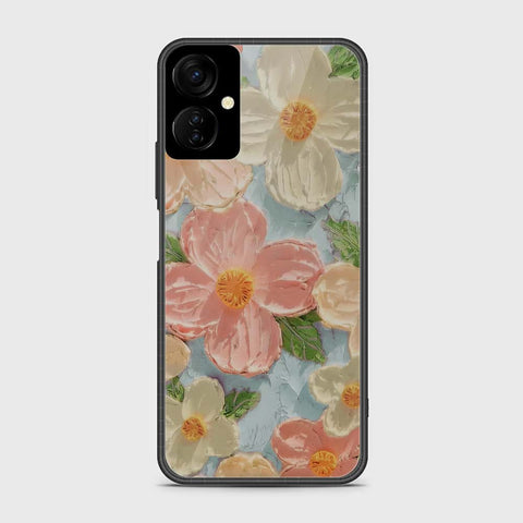 Tecno Camon 19 Neo Cover - Floral Series - Design 16 - Cyan & Pink - HQ Premium Shine Durable Shatterproof Case