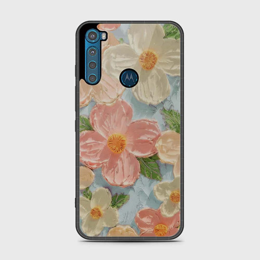 Motorola One Fusion Plus Cover - Floral Series - Design 16 - Cyan & Pink - HQ Premium Shine Durable Shatterproof Case