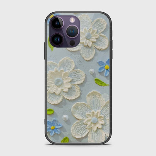 iPhone 14 Pro Max Cover - Floral Series - Design 3 - Sky Blue - HQ Premium Shine Durable Shatterproof Case