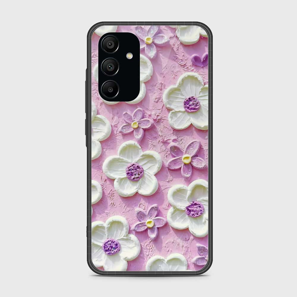 Samsung Galaxy A15 4G Cover - Floral Series - Design 4 - Purple & White - HQ Premium Shine Durable Shatterproof Case