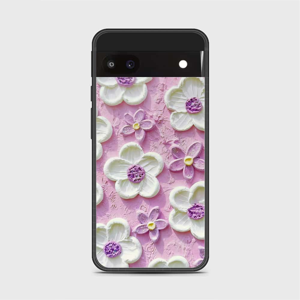 Google Pixel 6a Cover - Floral Series - Design 4 - Purple & White - HQ Premium Shine Durable Shatterproof Case (Fast Delivery)