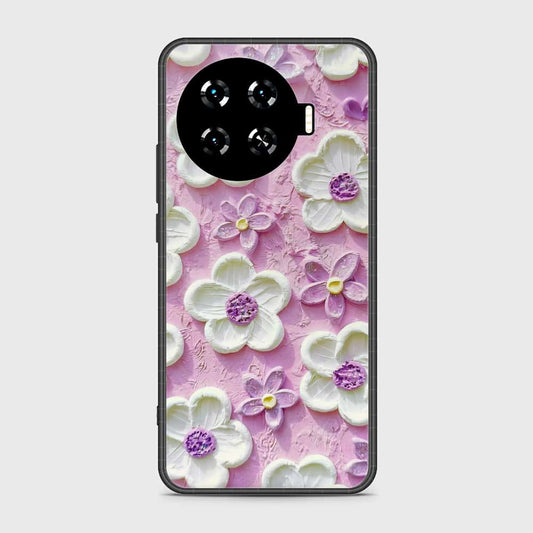 Tecno Spark 20 Pro Plus Cover - Floral Series - Design 4 - Purple & White - HQ Premium Shine Durable Shatterproof Case