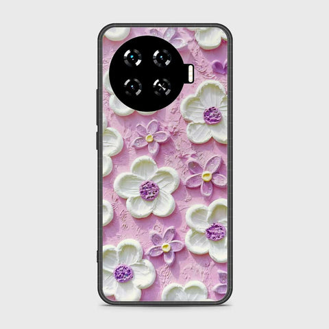 Tecno Spark 20 Pro Plus Cover - Floral Series - Design 4 - Purple & White - HQ Premium Shine Durable Shatterproof Case