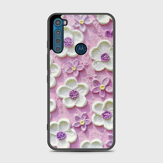 Motorola One Fusion Plus Cover - Floral Series - Design 4 - Purple & White - HQ Premium Shine Durable Shatterproof Case