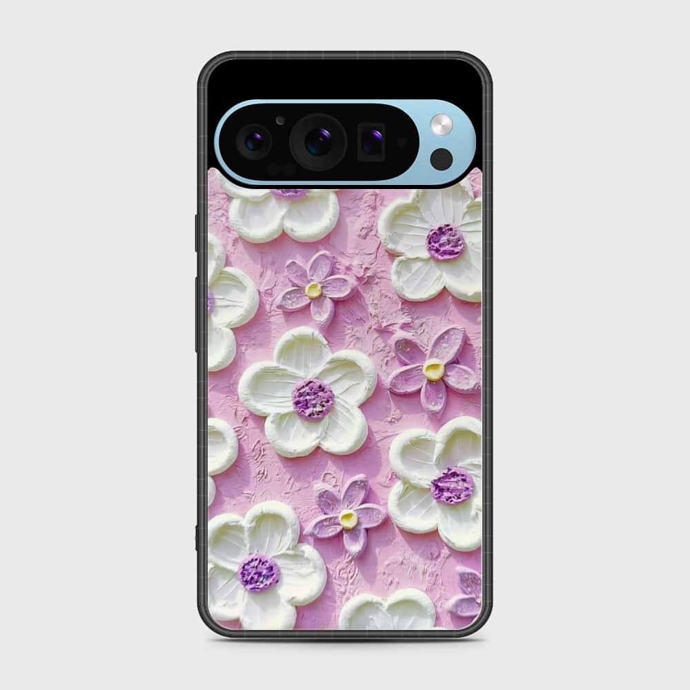 Google Pixel 9 Pro XL Cover - Floral Series - Design 4 - Purple & White - HQ Premium Shine Durable Shatterproof Case