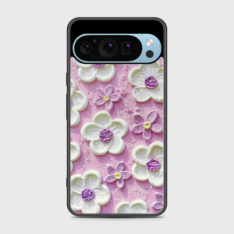 Google Pixel 9 Pro XL Cover - Floral Series - Design 4 - Purple & White - HQ Premium Shine Durable Shatterproof Case