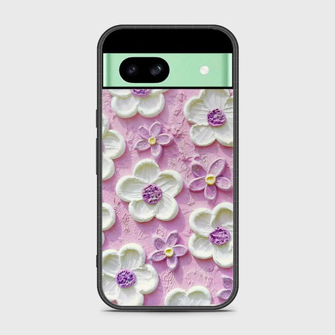 Google Pixel 8a Cover - Floral Series - Design 4 - Purple & White - HQ Premium Shine Durable Shatterproof Case