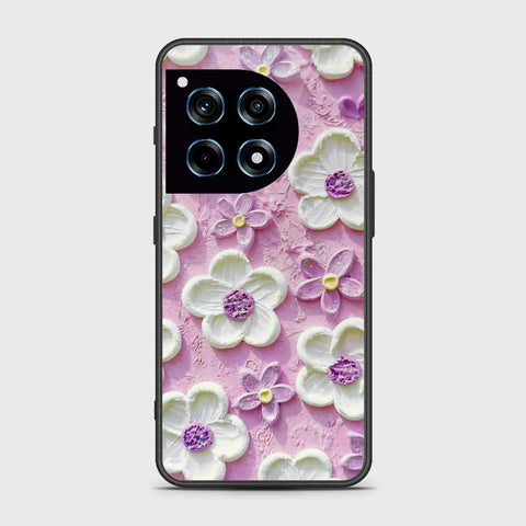 OnePlus 12R Cover - Floral Series - Design 4 - Purple & White - HQ Premium Shine Durable Shatterproof Case