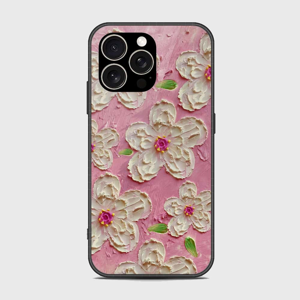 iPhone 15 Pro Cover - Floral Series - Design 5 - Pink & White - HQ Premium Shine Durable Shatterproof Case