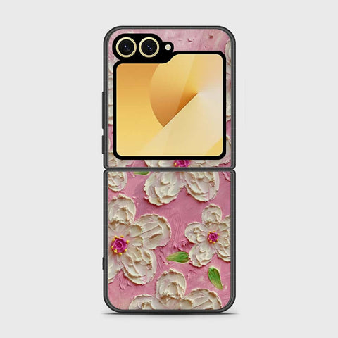 Samsung Galaxy Z Flip 6 Cover - Floral Series - Design 5 - Pink & White - HQ Premium Shine Durable Shatterproof Case