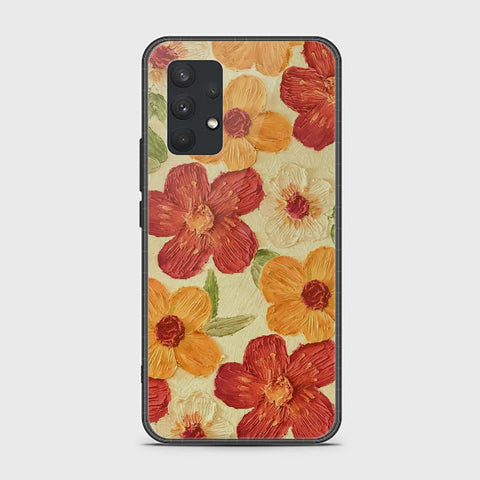 Samsung Galaxy A32 Cover - Floral Series - Design 6 - Red & Orange - HQ Premium Shine Durable Shatterproof Case