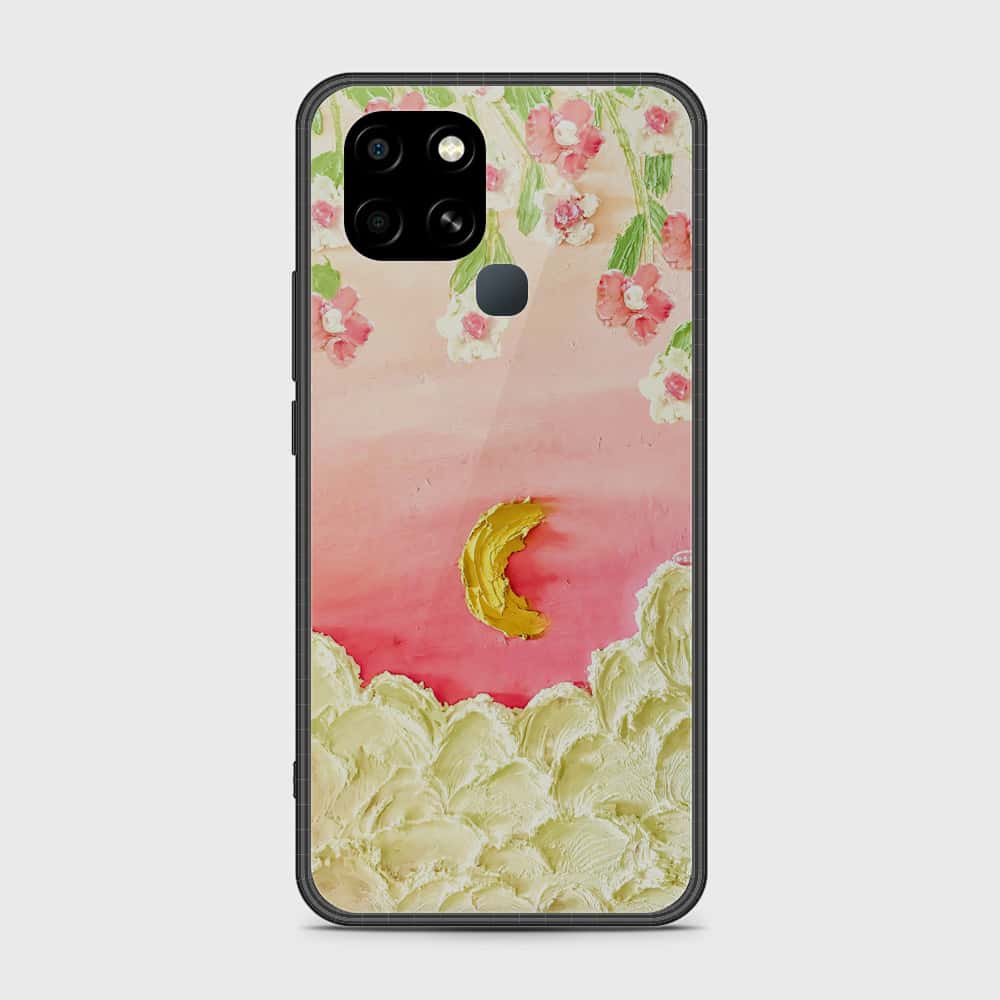 Infinix Smart 6 Cover - Floral Series - Design 7 - Pink & Yellow - HQ Premium Shine Durable Shatterproof Case